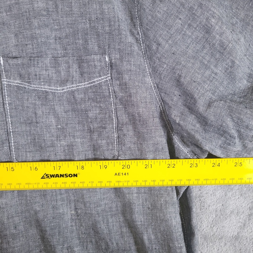 Tommy Bahama Shirt Mens XL Gray Linen Button Up‎ Short Sleeve Camp Marlin Grey - Picture 5 of 10